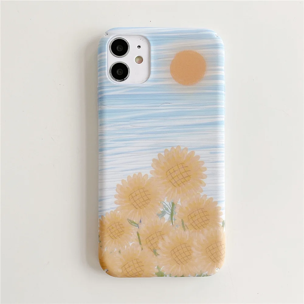 Тонкий чехол с мультяшным цветочным рисунком для HUAWEI P40 MATE 30 PRO NOVA 5I 6 SE HONOR 7C 8A