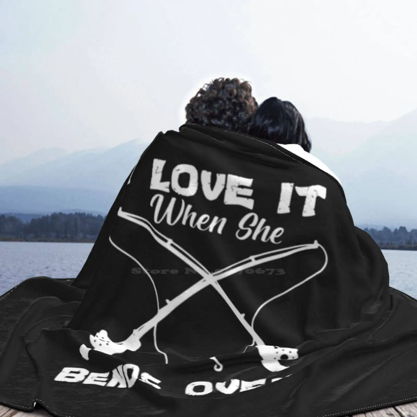 I Love It When She Bends Over Funny Fishing Lover Fa Gift Hot Sale Printing High Qiality Flannel Blanket Hunter Hunting Buck | Дом и сад