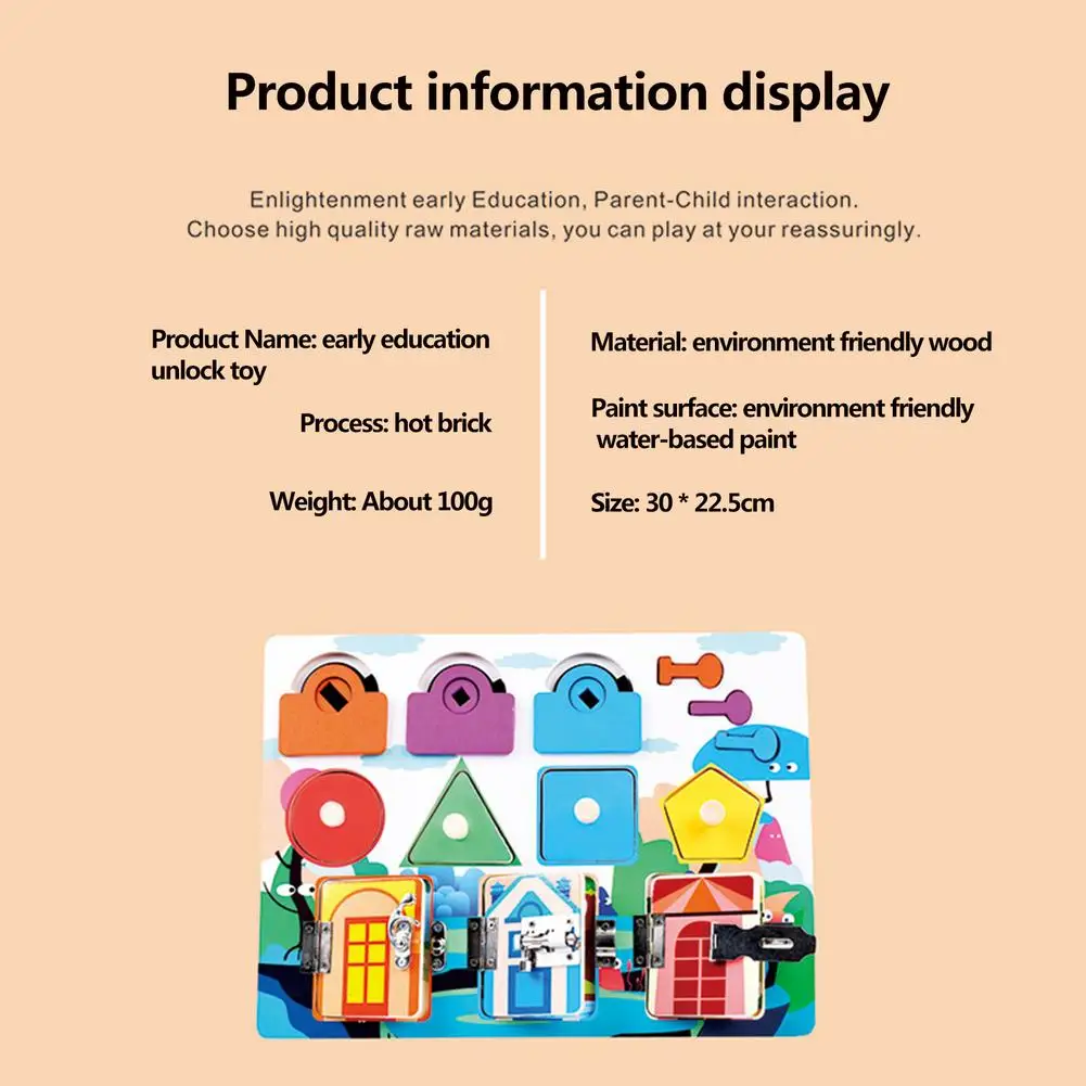 

Wooden Montessori Toddler Develop Fine Motor Skills Latch Toy Kids Educational Learning Latches Board Montessori Education Toys