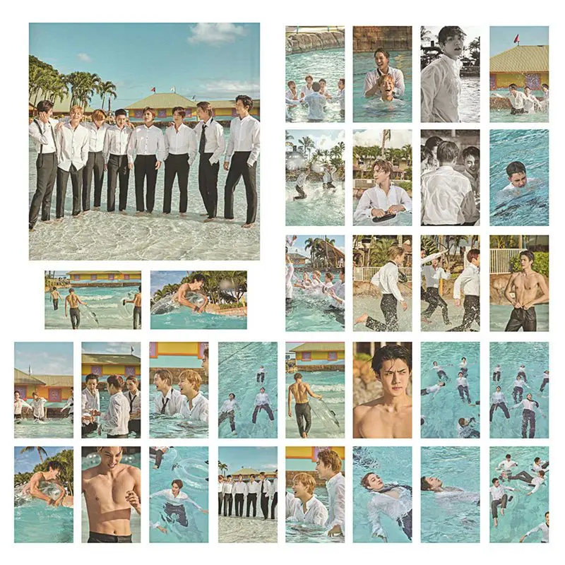 

30pcs/set EXO greeting card photo peripheral LOMO card creative postcard