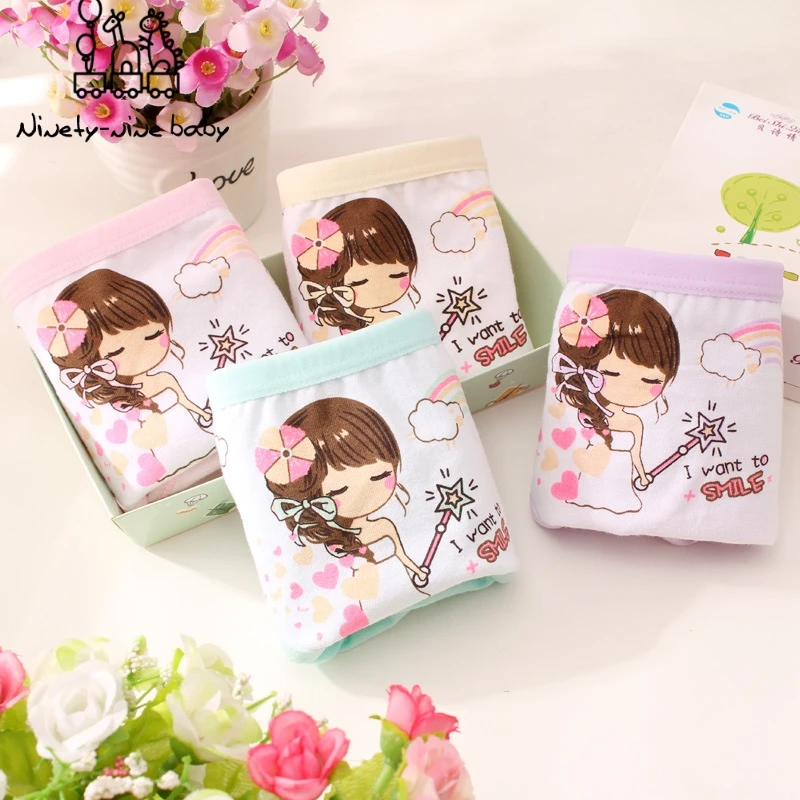 Хлопковые трусики для девочек 6 шт. нижнее белье с милым мультяшным принтом