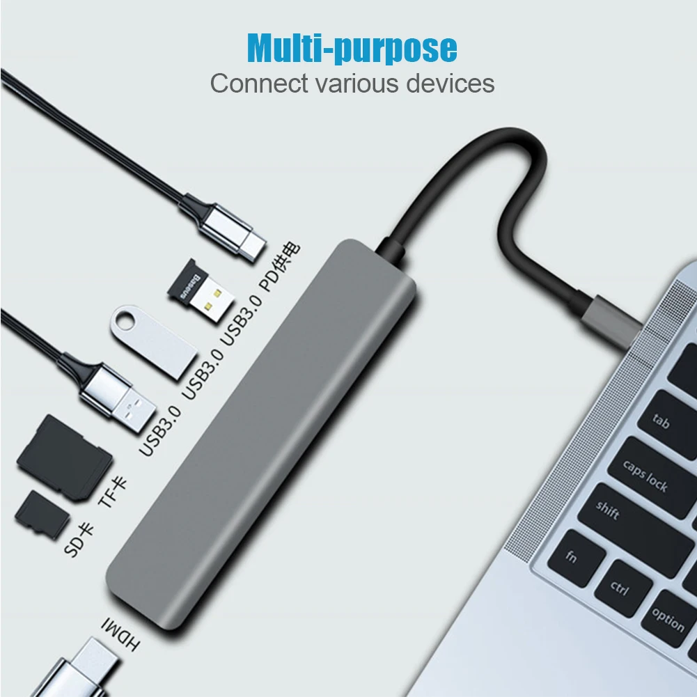 Адаптер OTG Thunderbolt 3 4/5/6/7 портов USB C на HDMI Rj45 100 м | Компьютеры и офис