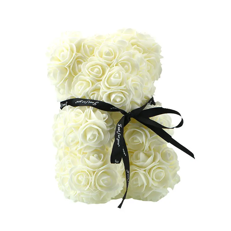 25cm cream bear Горячая Распродажа кролик, собака, панда, единорог, плюшевый медведь, роза, мыльный цветок, искусственная игрушка, рождественские подарки для женщин, подарок на день Святого Валентина - Цвет: 25cm cream bear