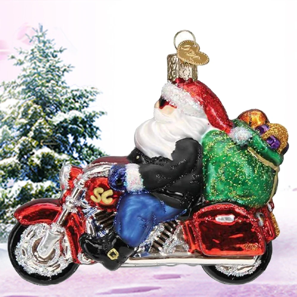 

Украшение в виде Санта-Клауса, милые украшения, праздничные принадлежности, поделки, офисный стол, креативный подарок, мотоциклы