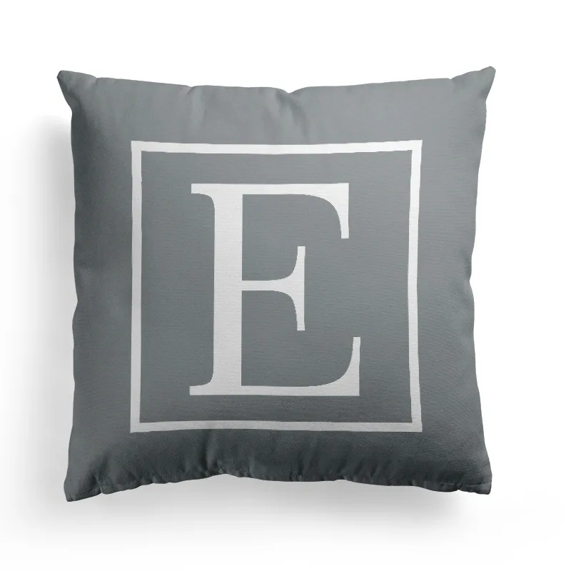 Simple Pillow Case Nordic Letter Printed 45*45Cm Grey/White Throw Cover Square Polyester Pillowcase For Bad Hugging New Year Decorative Textiles |