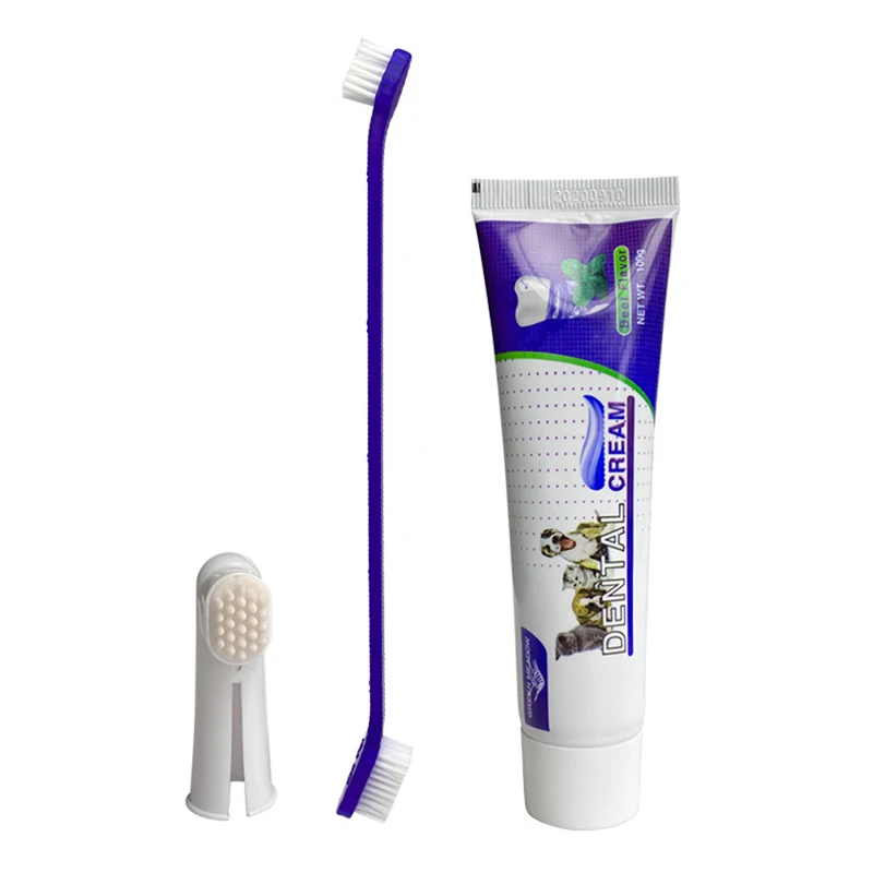 New Small Pet Toothpaste Set Dog Cat Finger Tooth Brush Oral Care Puppy Toothbrush | Toothbrushes