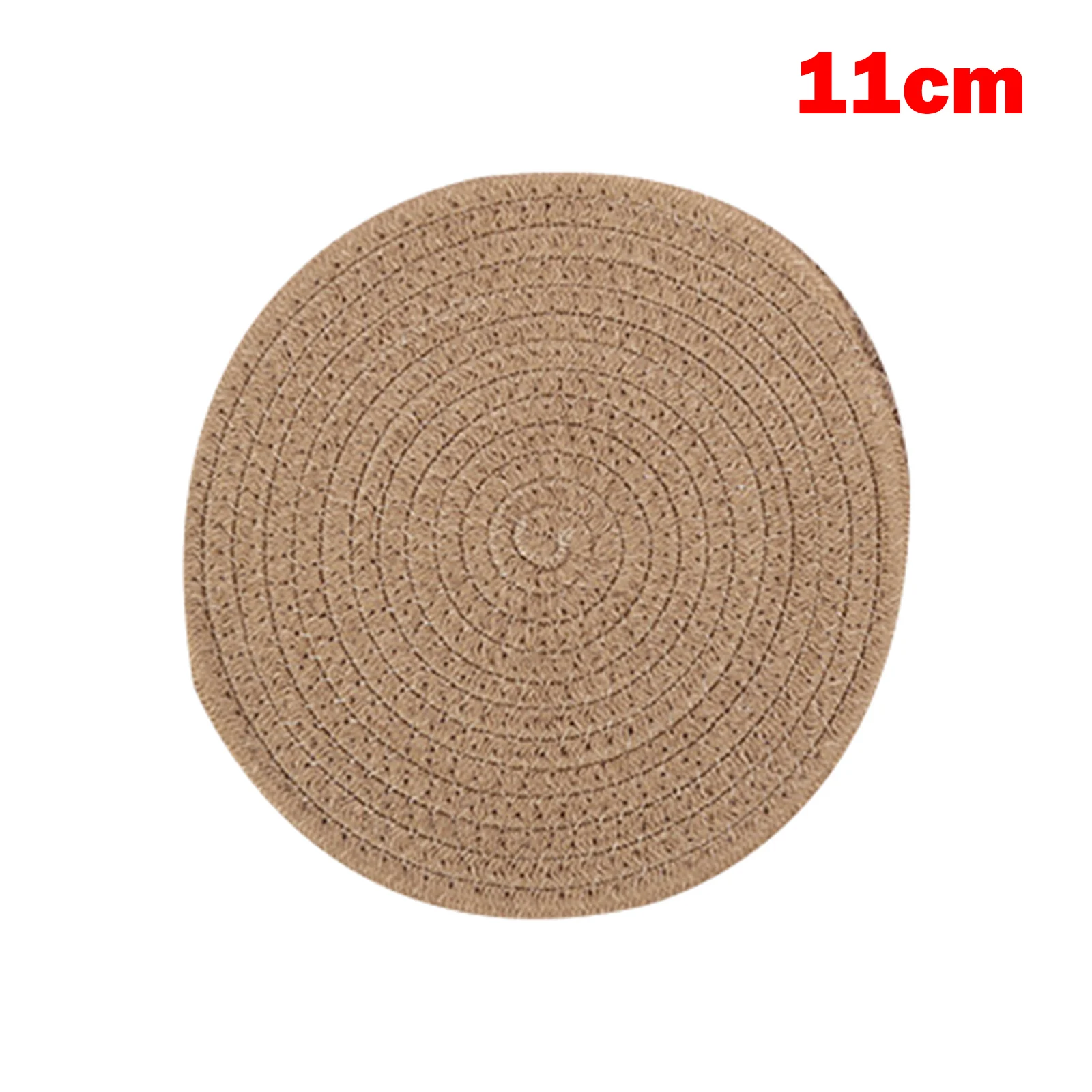 Круглый коврик подставка под чашки из хлопка и льна термостойкая обеденная