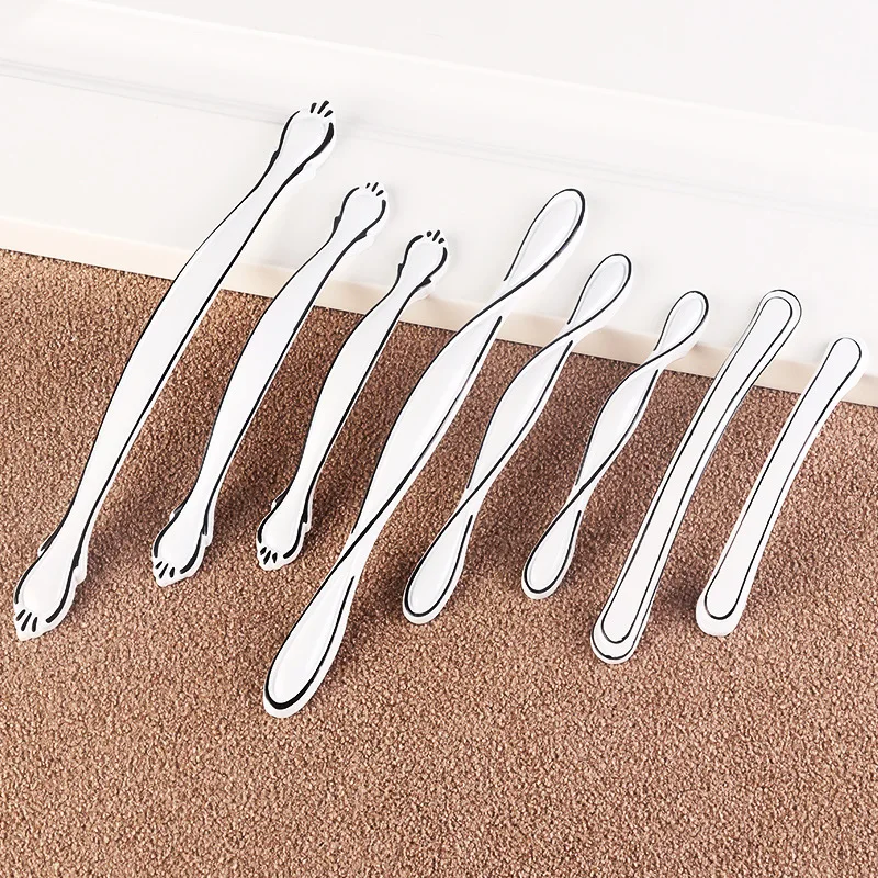 KK & FING Европейский стиль черные и белые ручки шкафа Твердый алюминиевый сплав