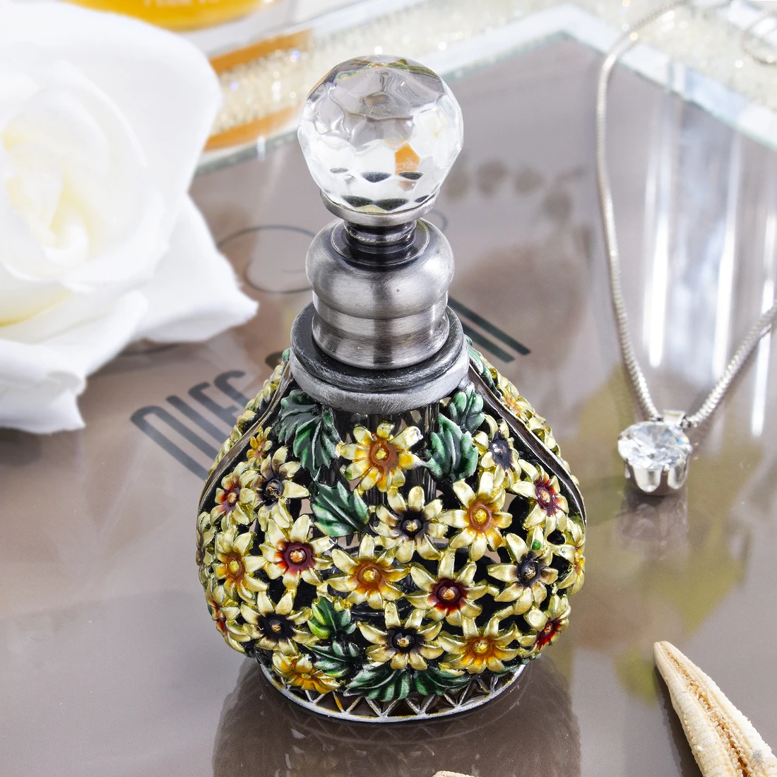 H & D 6 мл винтажная ручная роспись цветы флакон духов пустые многоразовые
