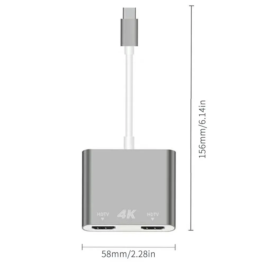 Type-C USB-C USB 3 1 в двойной HDMI 4K Адаптер конвертера для Samsung S8 S9 MacBook зарядный порт