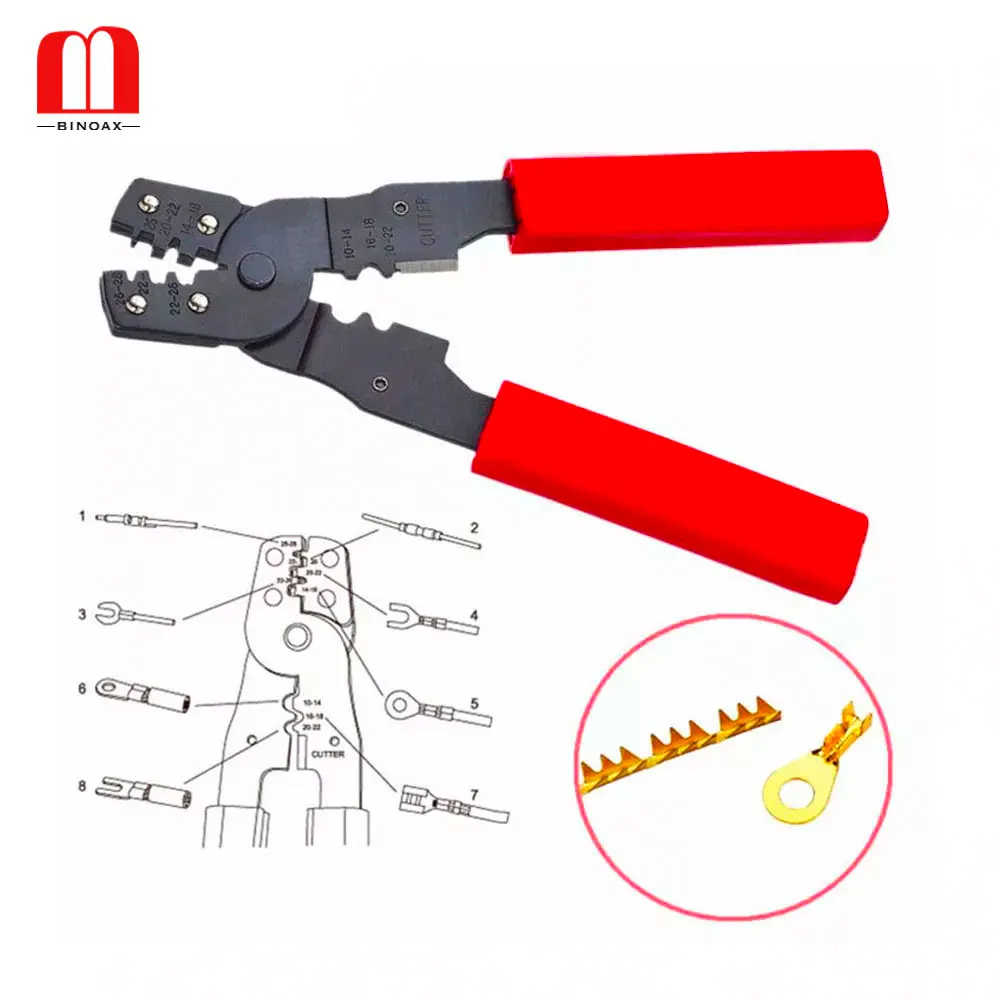 

BINOAX 4 in 1 Multi functional HS-202B Portable Hand Crimping Tool Plier Terminals Crimpper
