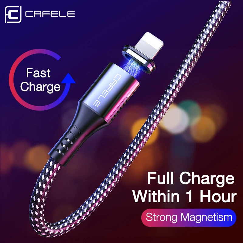 Магнитный PD кабель Cafele 60 Вт USB Type-C для ios iPhone Huawei Xiaomi Samsung 5A C быстрой зарядки