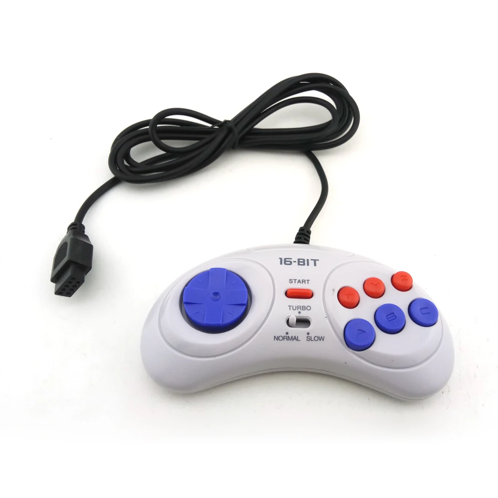 10 шт. 16 бит контроллер ручки 6 кнопок геймпад игровой для SEGA Genesis MD игровые