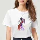 Женская футболка принцессы в стиле Харадзюку, креативная мультяшная Универсальная футболка высокого качества с коротким рукавом и круглым вырезом из мультфильма Диснея Мулан