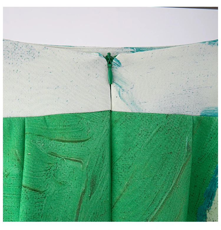 

Summer French Style Elegant Retro Mid-length Skirt All Match Oil Painting Printed Sheath A- Line Slim-Fit Split Skirt for Women