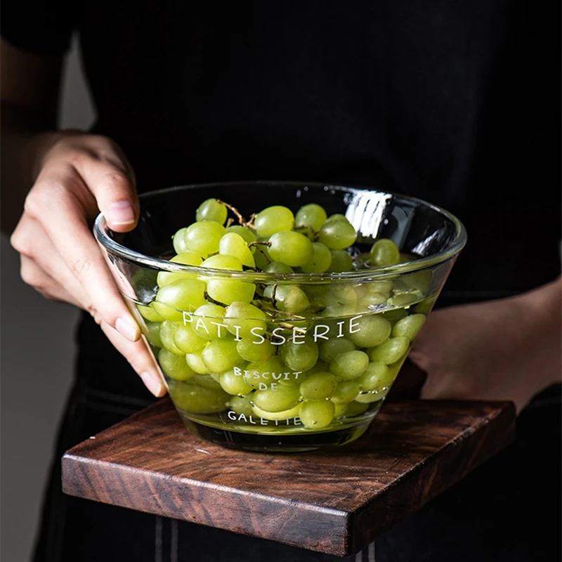 

Clear Glass Oсуда Salad Bowl Household Rice Dinnerware Water Cup Fruit Dessert Bowls Cutlery Cuencos