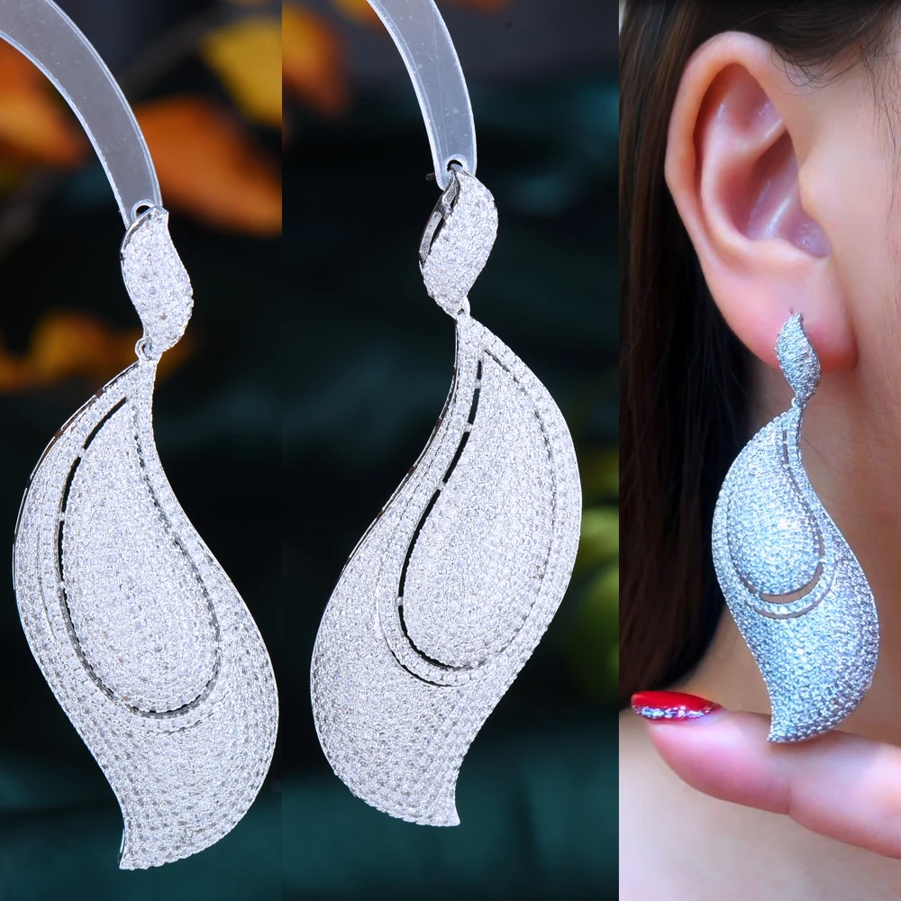 

Missvikki оригинальные Роскошные Модные серьги длинные висячие серьги полный Mirco выложенный кубический циркон CZ для женщин