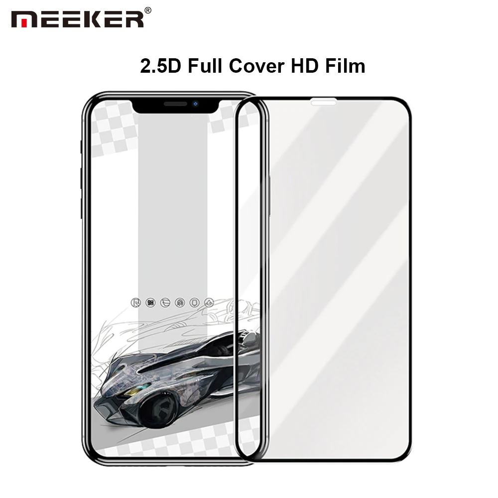 Meeker защитное закаленное стекло для iphone 7 8 plus X XS max XR 2.5D полное покрытие Защита