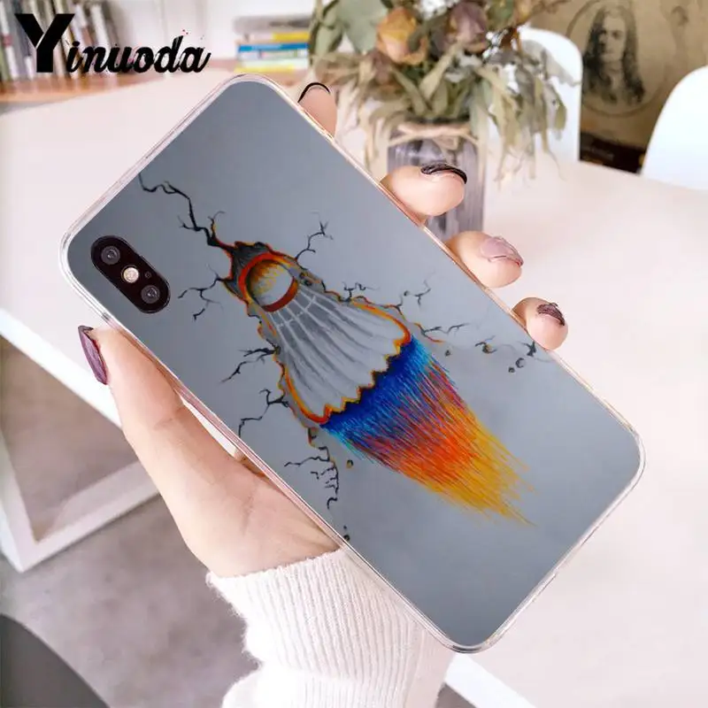 

Yinuoda Sport Badminton Art Phone Case fundas coque for iPhone 12 6 X XS MAX 6S Plus 12 pro max cover for iPhone SE