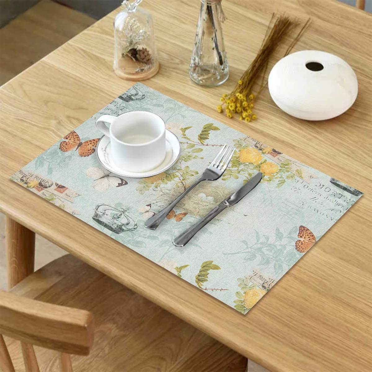 4 6 штук в партии комплект Коврики на стол Винтаж ретро Обувь с украшениями виде