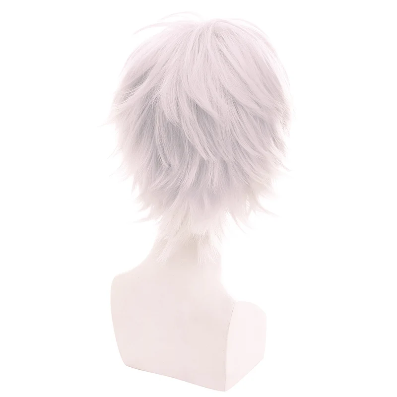 Парик для косплея L email Брендовые мужские термостойкие короткие серые белые