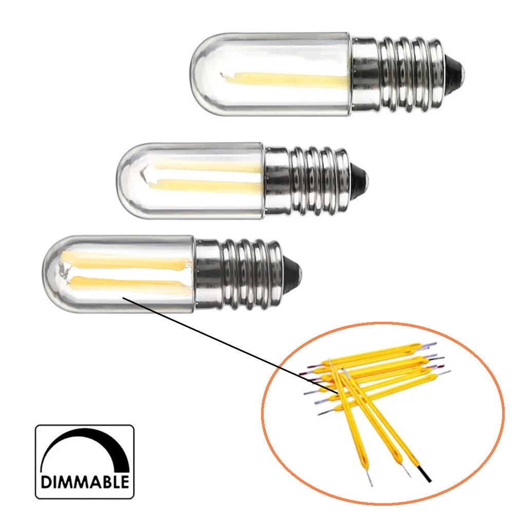 E12 E14  LED Bulb Dimmable 110V 220V Fridge Light 4W Lamp Filament COB Lamp for Chandelier Replace 30W HalogenLamps