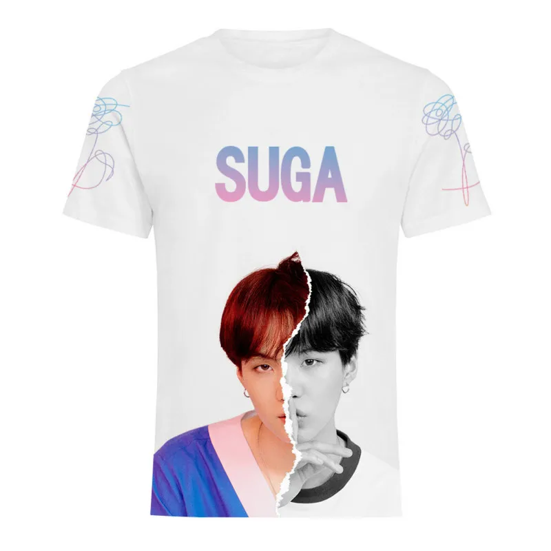Kpop Bangtan Boys название SUGA вентиляторы Cheer 2021 новые летние футболка с короткими