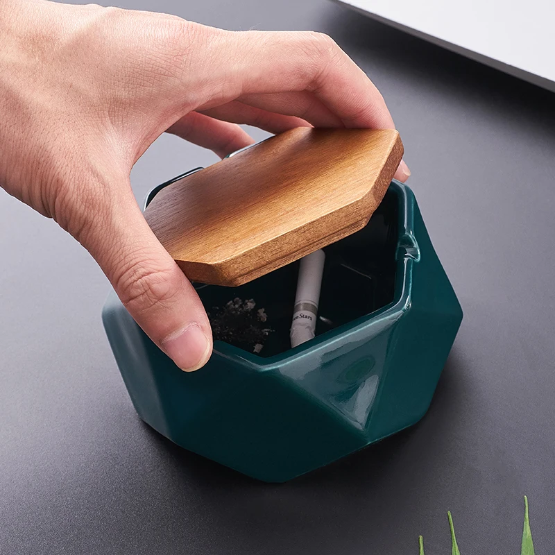 Портативная керамическая пепельница для курения на открытом воздухе с крышкой