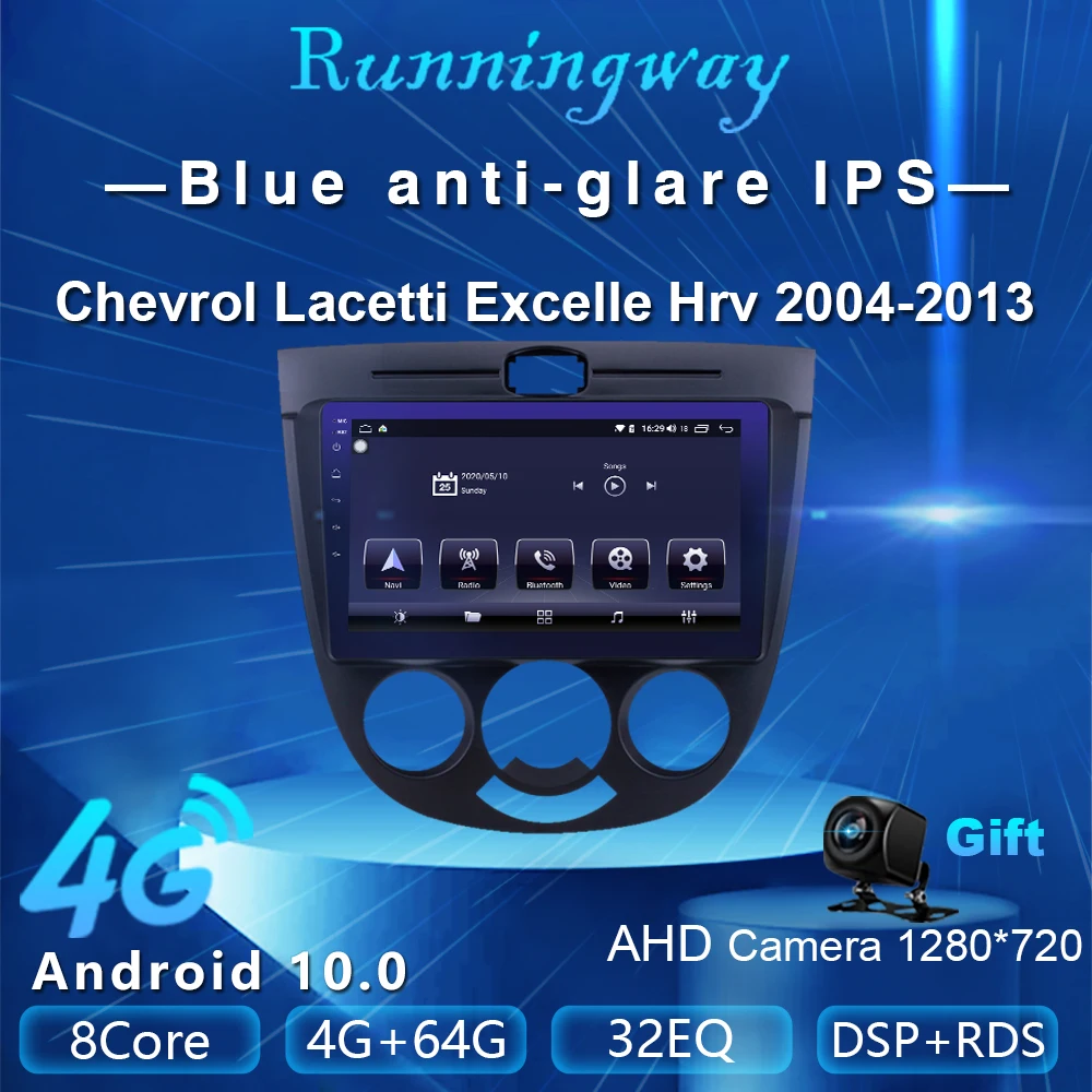 Runningway Android 10 0 5G автомобильный DVD плеер для Chevrolet Lacetti BUICK Excelle Hrv 2004 2013 4G + 64G
