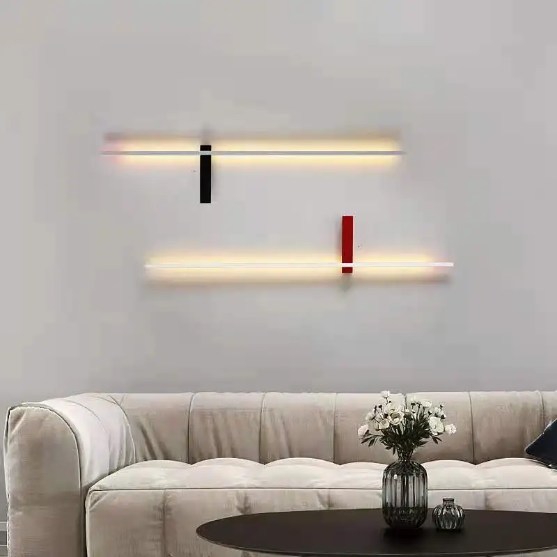 

Modern Minimalist LED Wall Lamp Living Room TV Background Wall Lamps for Home Wall Light Bedside Foyer Corridor Black LED Sconce