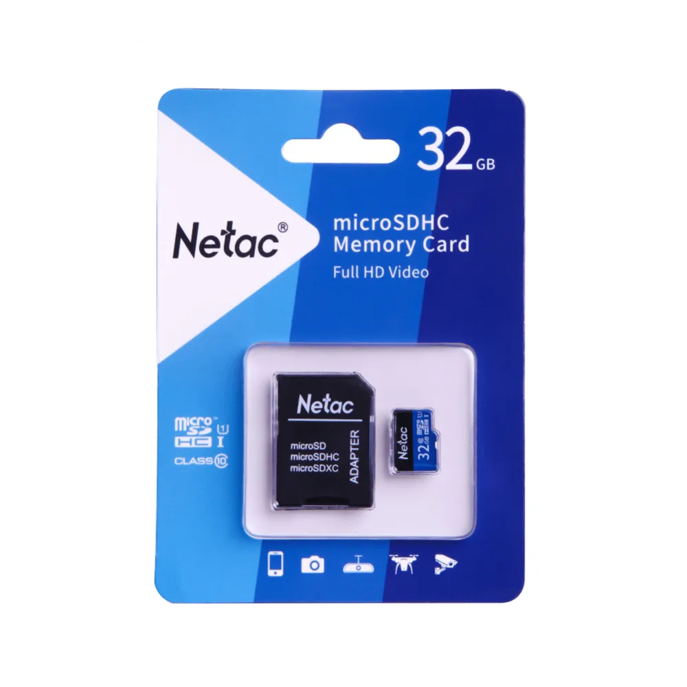 Карта памяти Netac MicroSD card P500 Standard 32GB retail version w/SD adapter | Компьютеры и офис