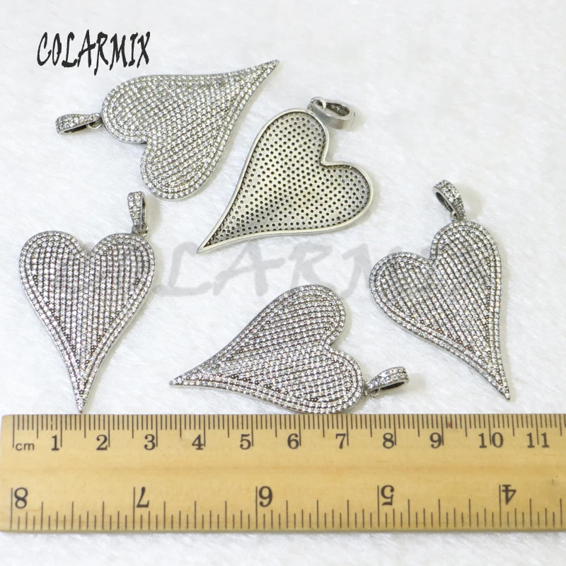 

5 pieces heart pendants Retro colors necklace heart pendants retro jewelry for women accessories pendants beads 50019