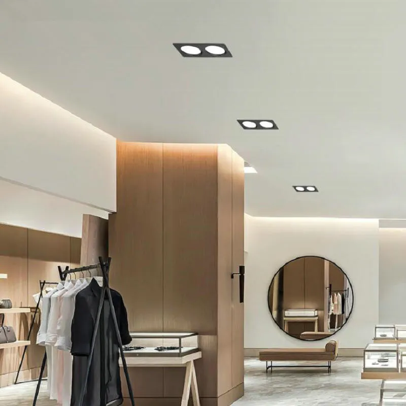 Двойной светодиодный потолочный светильник 10 Вт 14 18 квадратная утопленная лампа