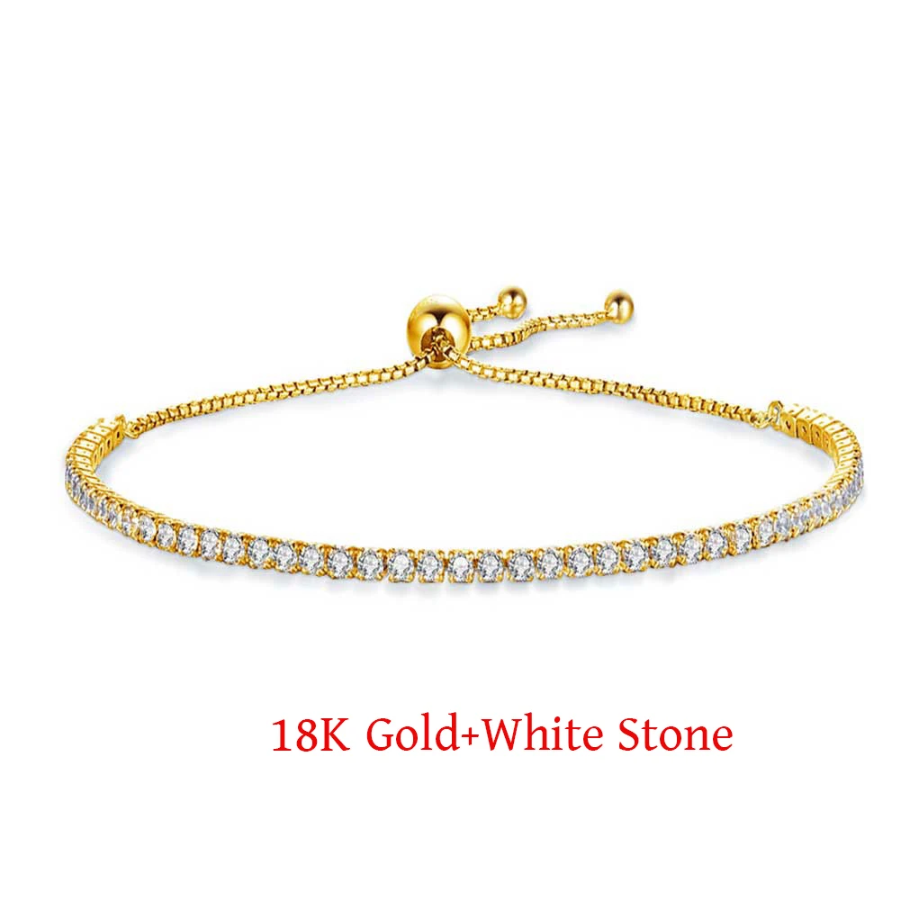 White Stone Г. роскошные 925 Розовый Серебряный Шарм цепи подходят Теннис браслет Бусины для Для женщин авторские украшения - Окраска металла: White Stone