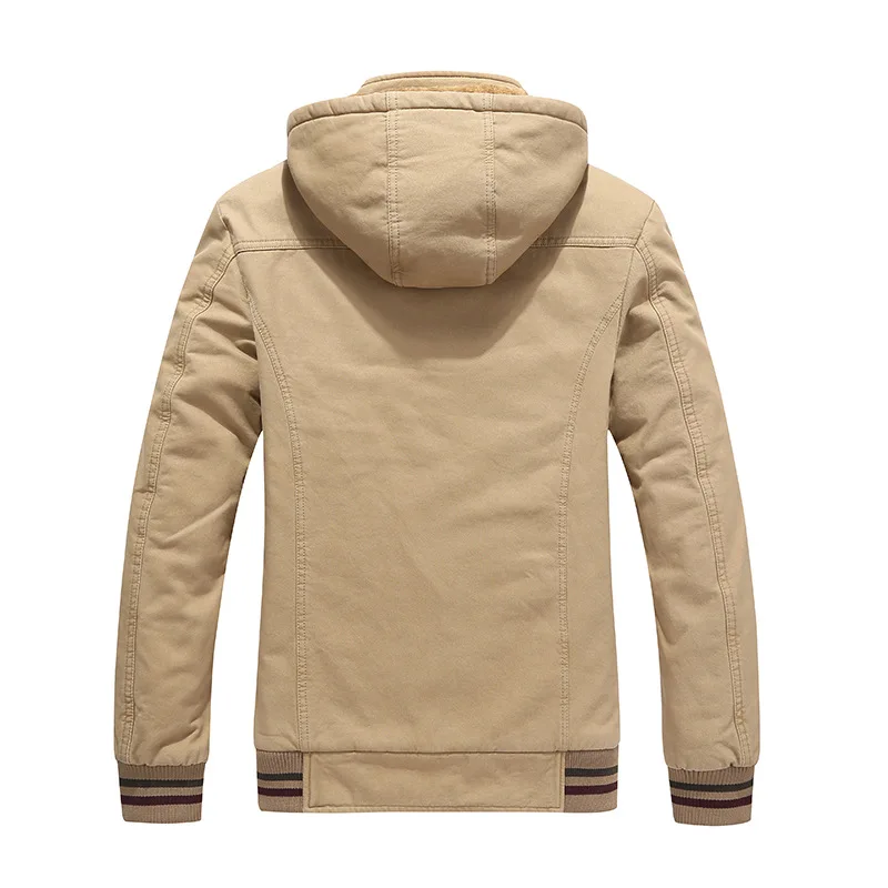 Мужская Утепленная зимняя куртка с подкладкой из флиса стеганая капюшоном парки