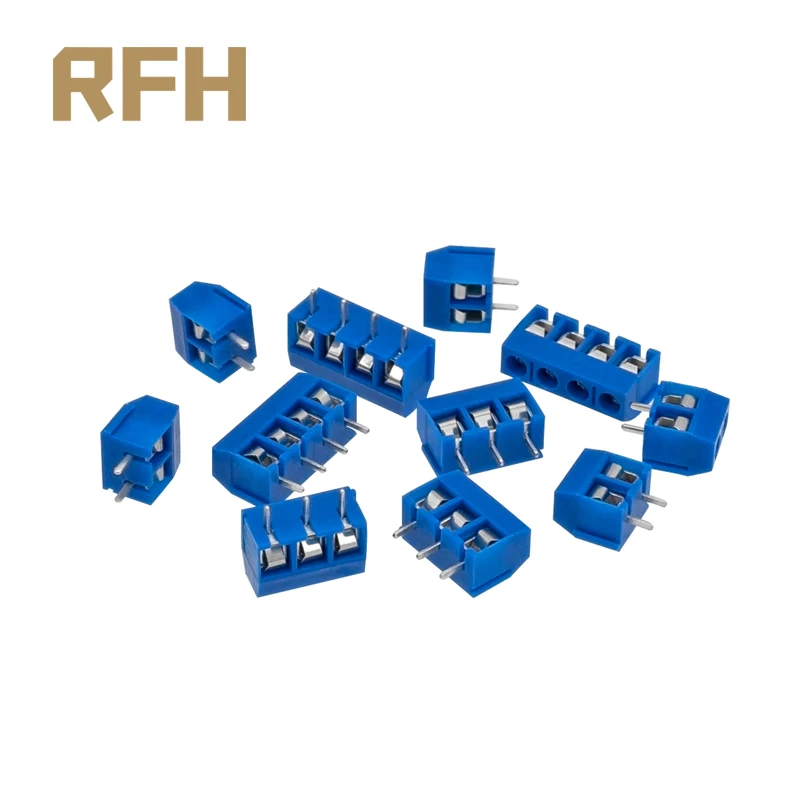 20 шт. KF301 шаг 5 0 мм прямой штифт 2P/3P/4P винт PCB Клеммная колодка соединитель синий