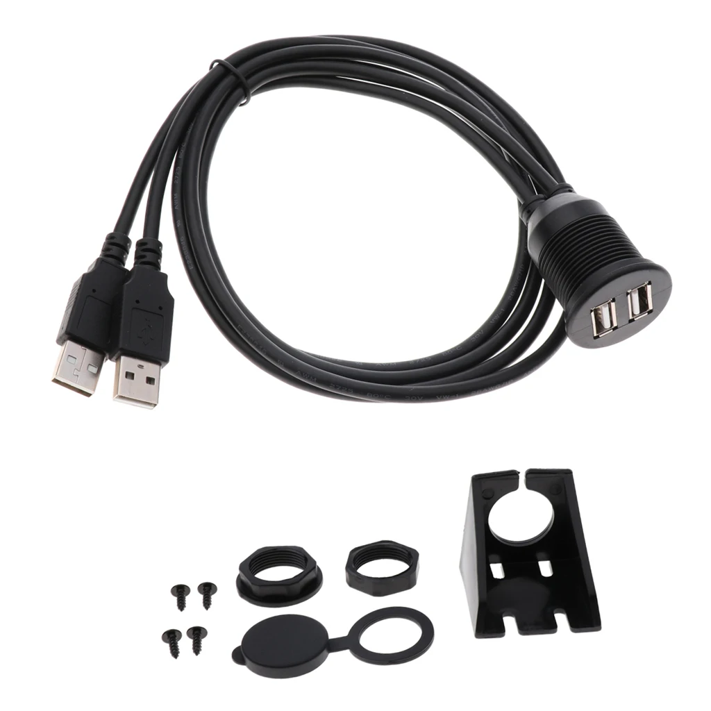 

High Quality Dual USB2.0 Extension Panel Flush Mount Cable Dashboard