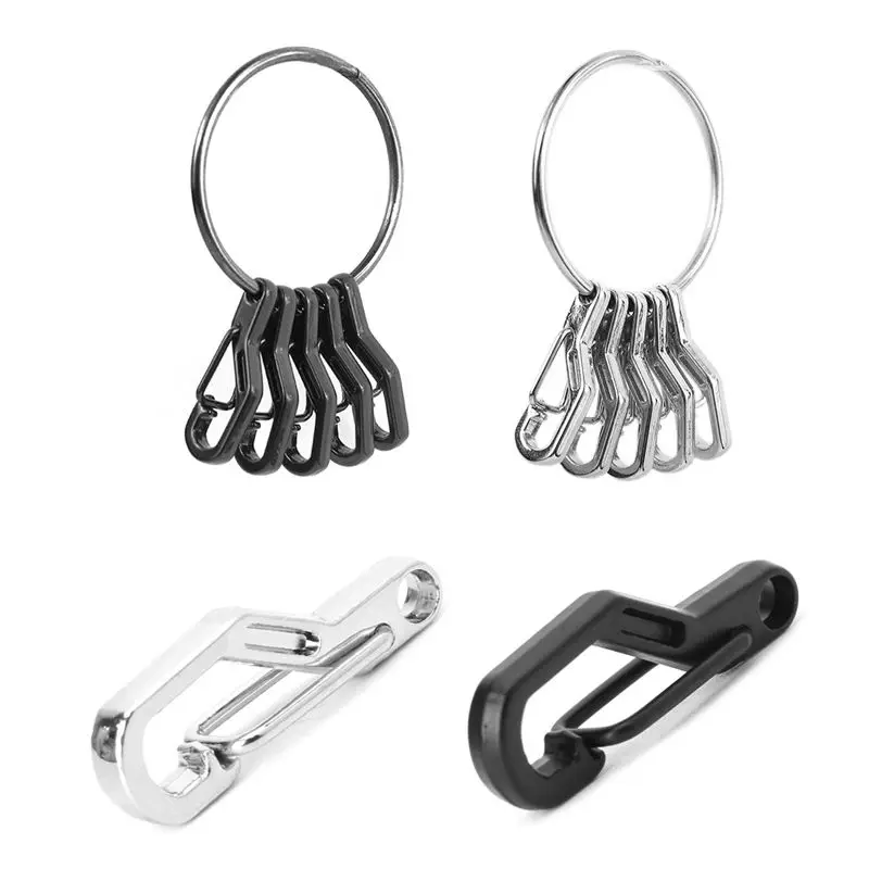 Мини-карабины с пружинными зажимами 5 брелок для кемпинга на открытом воздухе -