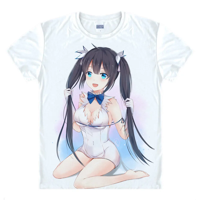 DanMachi Familia миф Гестия футболка аниме японский известных анимации Новинка летняя