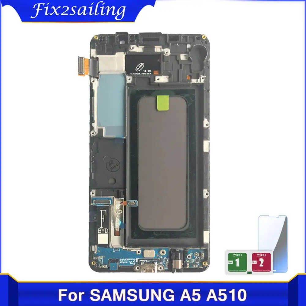 Супер Amoled для Samsung Galaxy A5 2016 A510 A510F A510M SM ЖК дисплей сенсорный экран дигитайзер