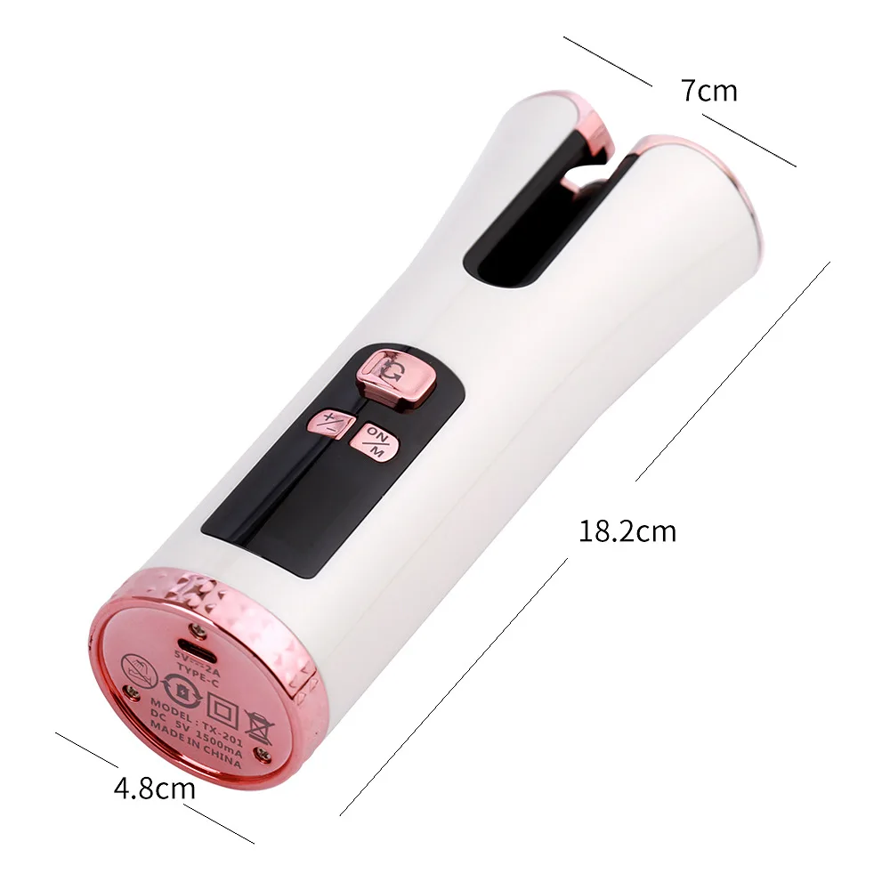 

Automatic LCD Display Hair Curler iron Portable Wireless USB Rechargeable Curling Iron Curler Wand Auto Rotating Styling Tools
