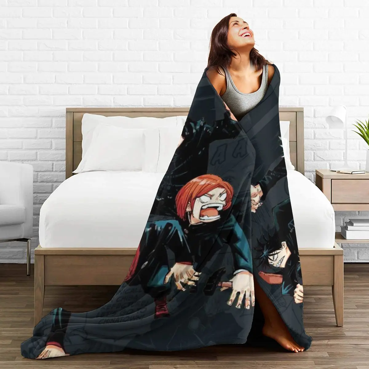 

3D Cartoon anime Sherpa Blanket Warm Super Soft Flannel Office Nap Bedspread Sofa Bedding Plush Quilt Plaids 294093695