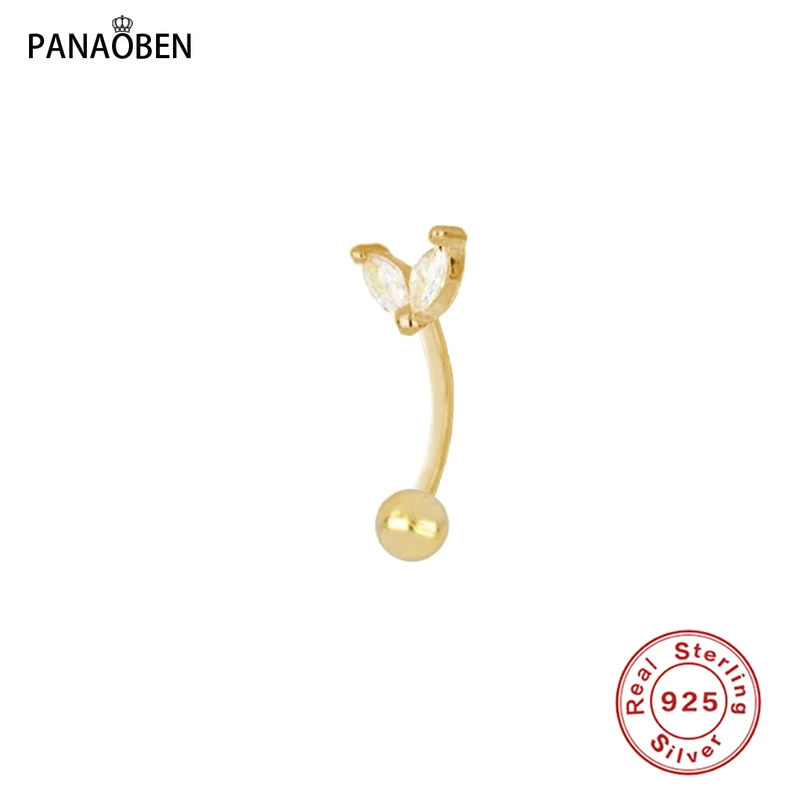 

Серьги-гвоздики для бровей с белым цирконом