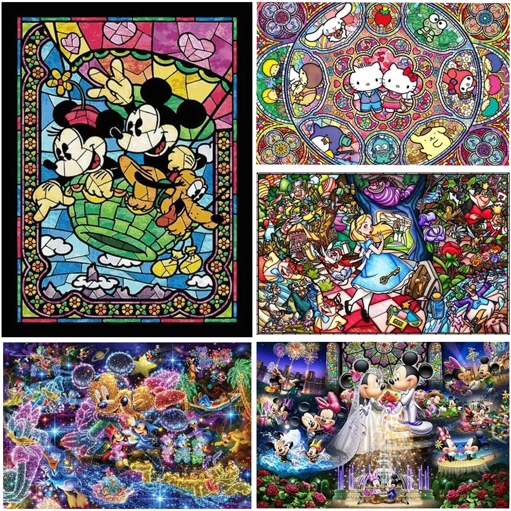

Disney 5D Diy Cartoon Color Mickey Diamond Painting Full Square/Round Inlaid Embroidery Painting Diamond Home Decoration