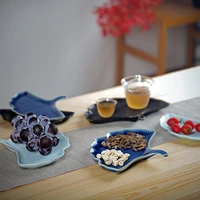 chinese ceramic ginkgo leaf fruit plate dried fruit tray tea cake tray japanese creative household dinner plate serving tray