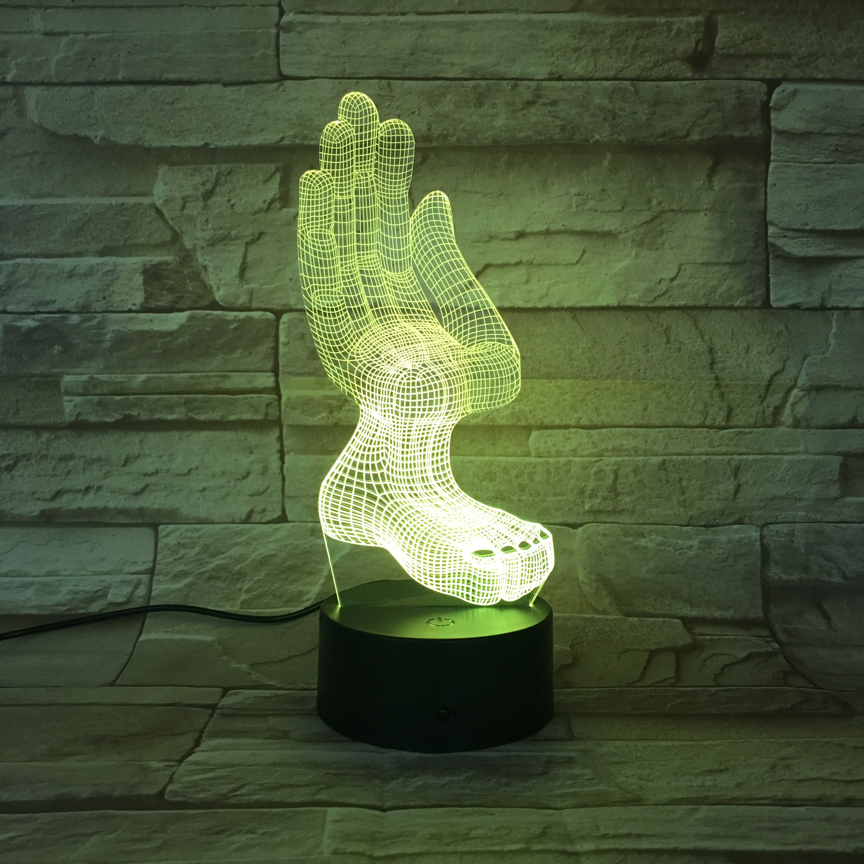 Креативная 3D Светодиодная лампа ручная и ножная модель акрилосветодиодный