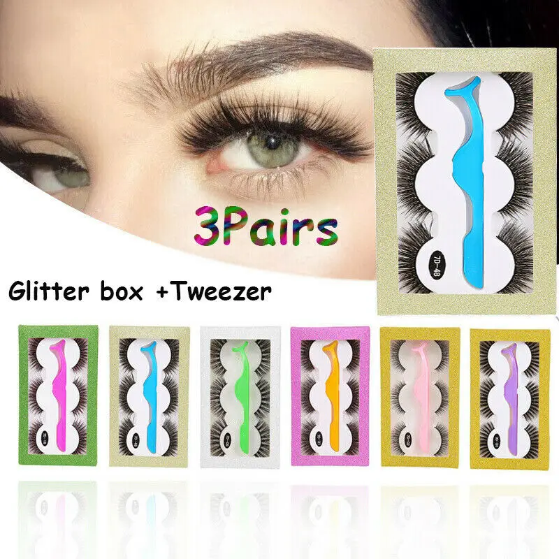 3 пары удлиняющие ресницы натуральные Толстые Накладные Искусственные длинные