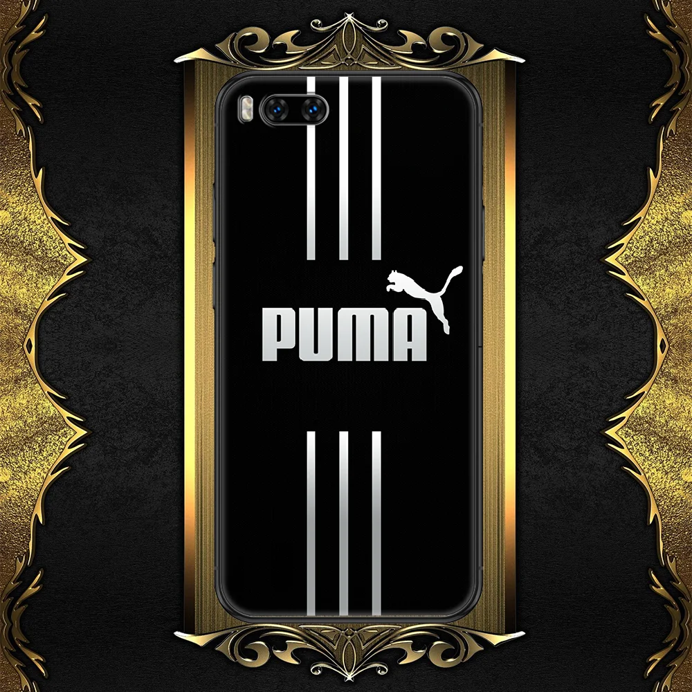 

Luxury Brand Pumaes Phone case For Xiaomi Mi Max Note 3 A2 A3 8 9 9T 10 Lite Pro Ultra black luxury funda silicone hoesjes tpu