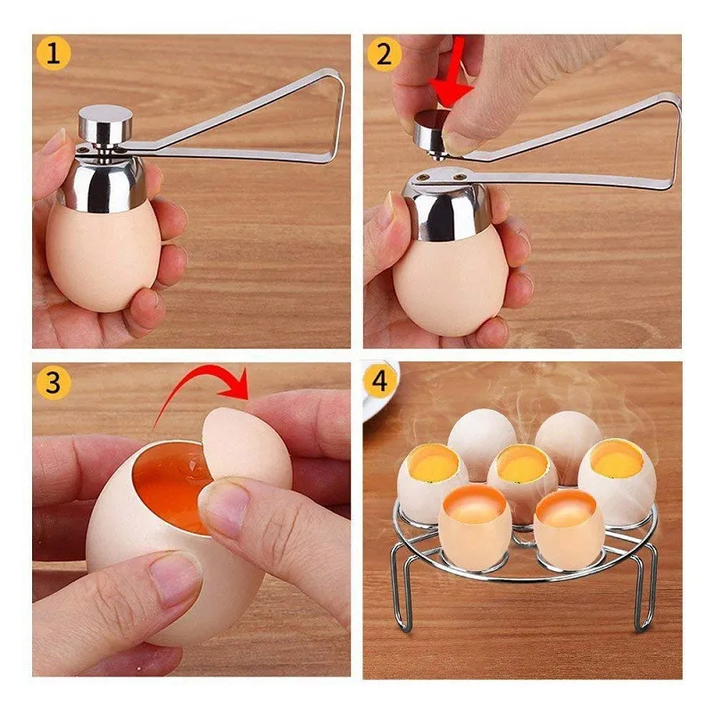 

Stainless Steel Egg Topper Cutter Kitchen Gadgets Metal Egg Scissors Boiled Raw Egg Opener Kitchen Tools cooking kitchen items