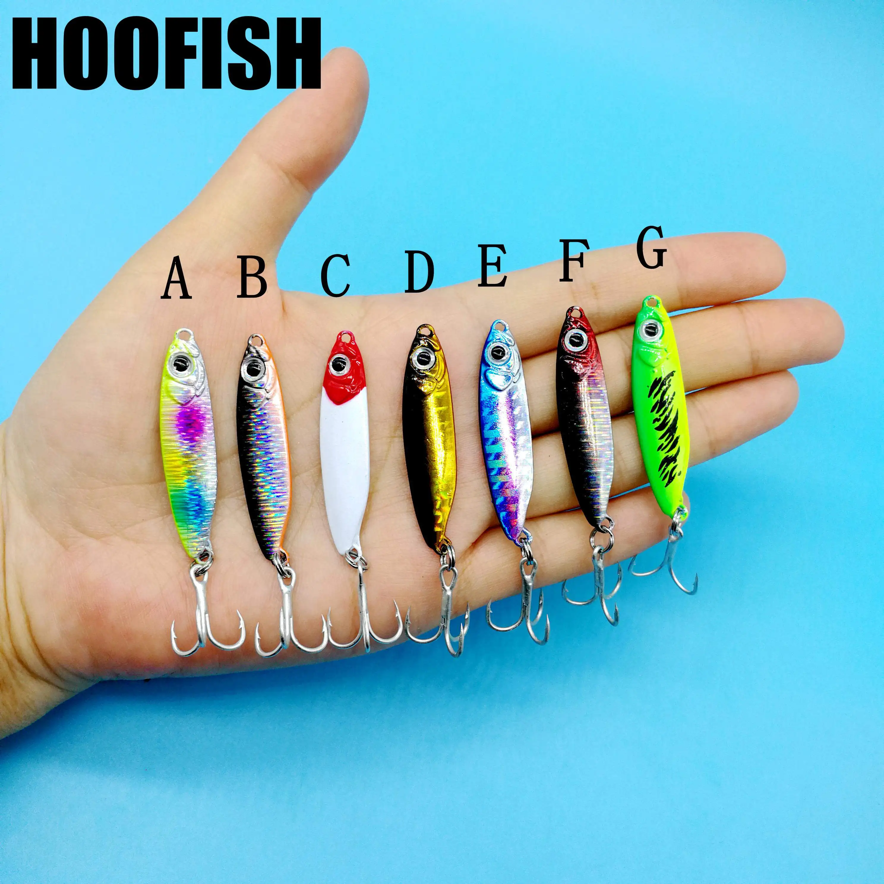 

HOOFISH 14PCS/LOT Metal Colorful Lures Jig Bait Spinning Baits 10g/15g/20g/30g Fish Minnow Sinking Lead Casting Fishing Tackle